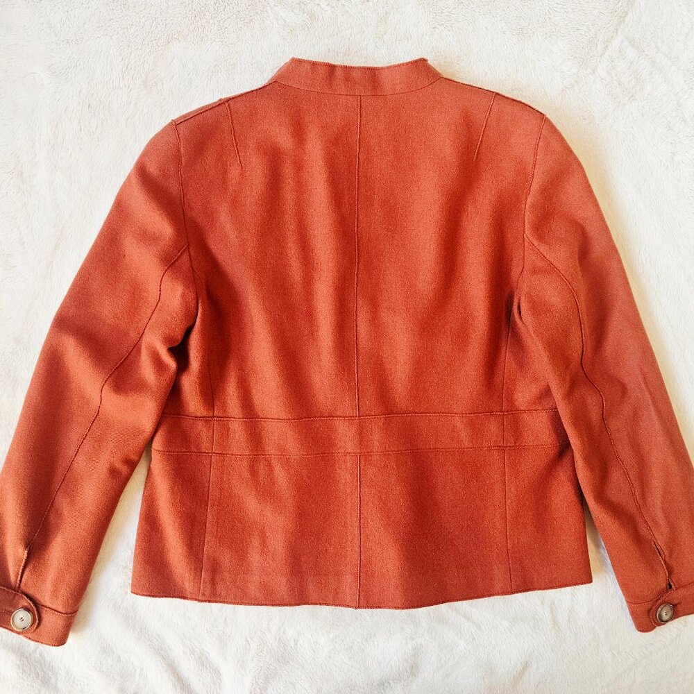 Akris Punto Women's Jacket Blazer Wool Angora Orange Size 14 - Picture 4 of 7